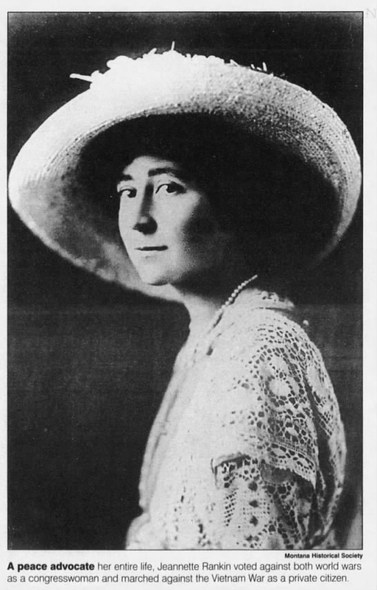 Jeannette Rankin, first woman elected to congress - 