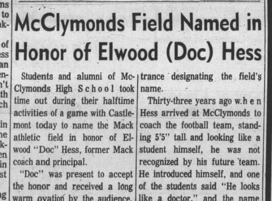 Elwood 'Doc" Hess - 
