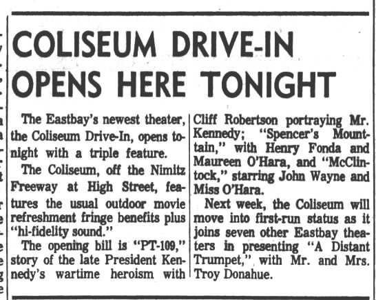Coliseum Drive-In opening - 