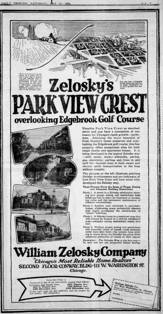 Park View Crest ad 1924 - 
