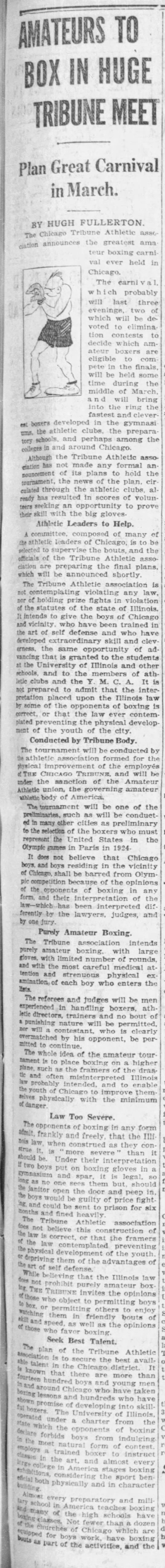 The Chicago Tribune officially announces the tournament - 