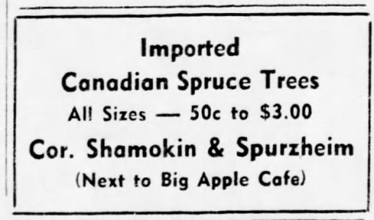 Big Apple Cafe, Shamokin, PA (1947). - 