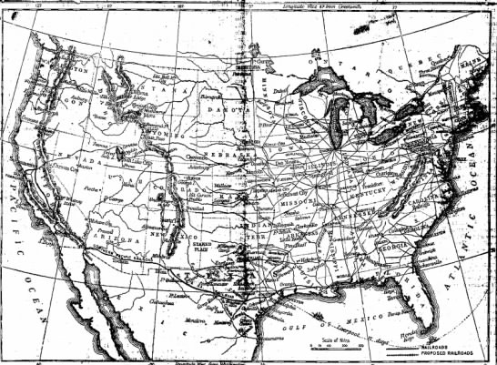 U.S. map ca. 1892 - 