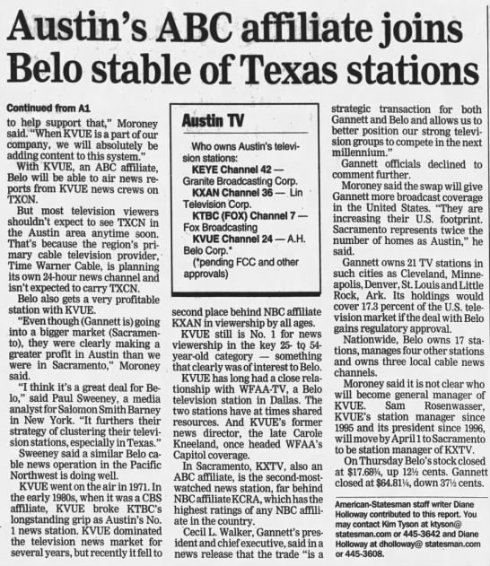 Austin's ABC affiliate joins Belo stable of Texas stations - 