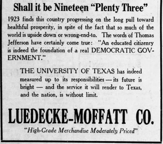 "An educated citizenry is the foundation of a democratic government" (1923). - 