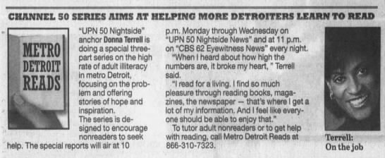 Channel 50 series aims at helping more Detroiters learn to read - 