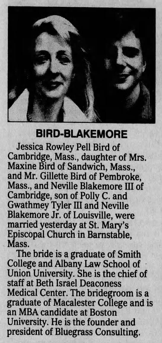 2001 Jessica Bird and Neville Blakemore III - 
