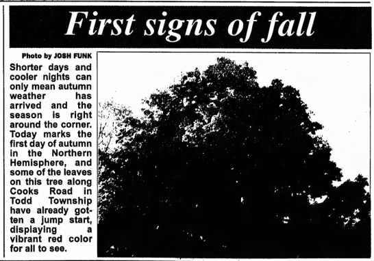 First Signs of Fall, 2009 - 