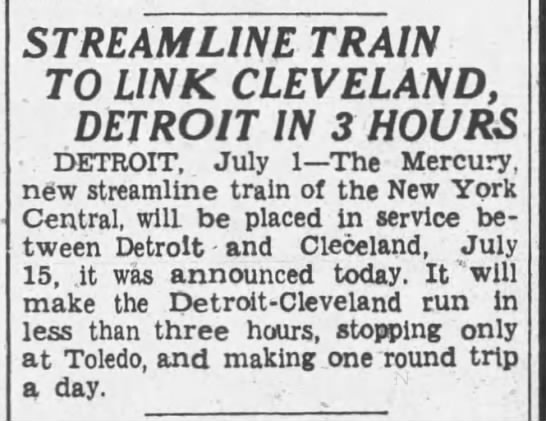 Cleveland/Detroit Mercury start date announced - 