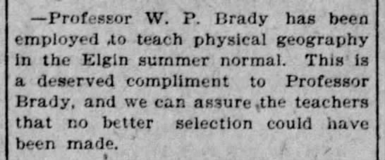 Professor W. P. Brady - 