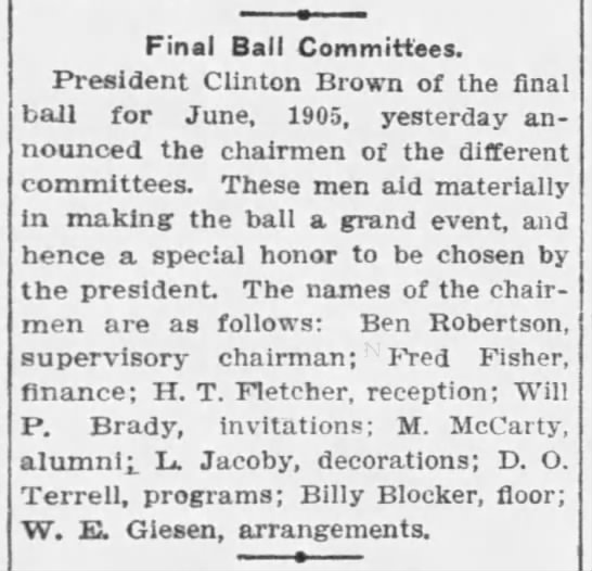 Final Ball Committees - 