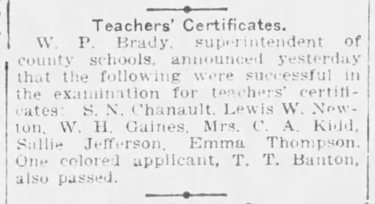 Teachers' Certificates - 