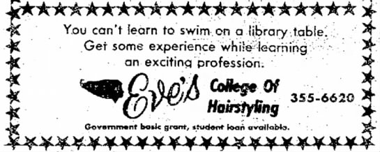 "You can’t learn to swim on a library table" (1976). - 