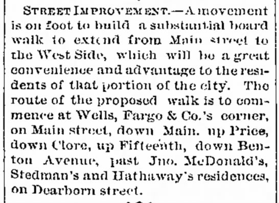 Proposed boardwalk for Helena Main Street - 1874 - 