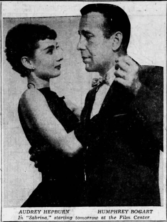 Humphrey Bogart and Audrey Hepburn in the 1954 movie “Sabrina” - 
