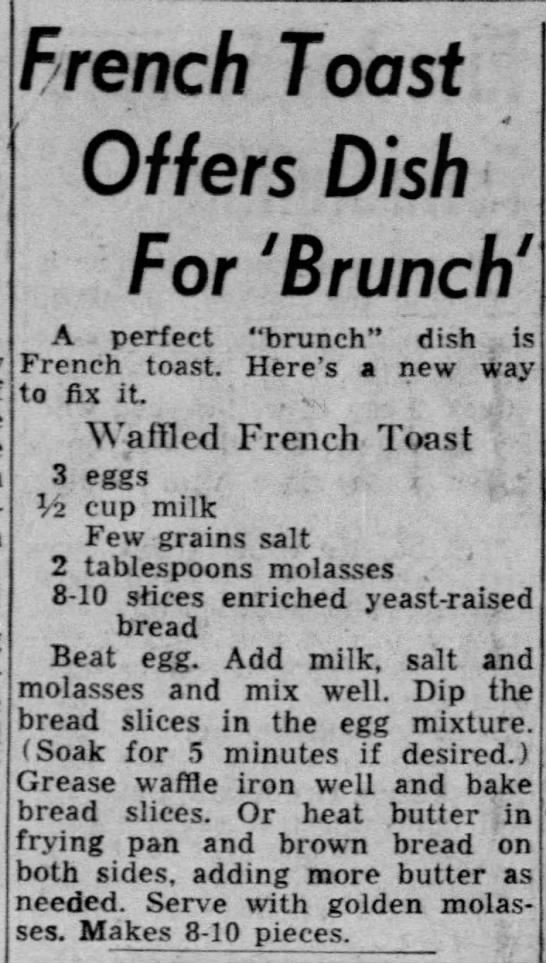 Recipe: Waffled French Toast (1951) - 
