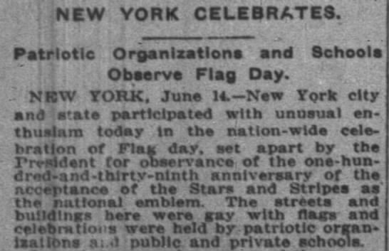 Celebration of Flag Day, 1916 - 