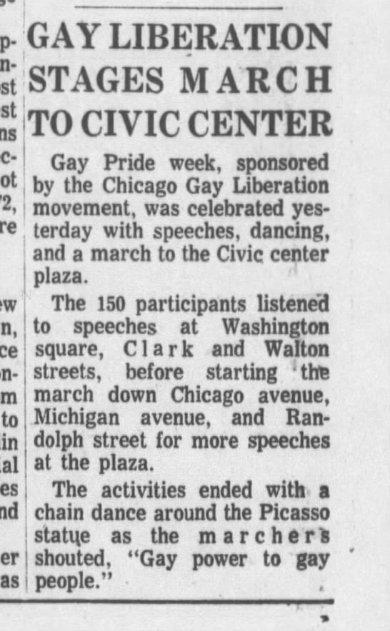 Gay Liberation Stages March to Civic Center - 