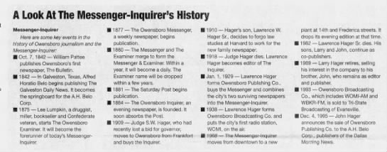 History of the Messenger-Inquirer to 1995 - 