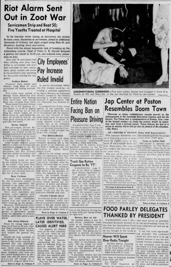 Coverage of the Zoot Suit Riots - 