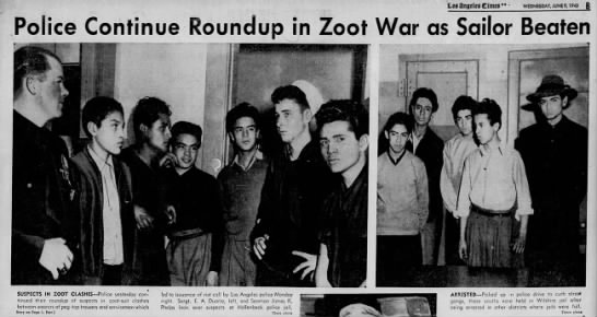Images of youths arrested during Zoot Suit Riots in Los Angeles - 