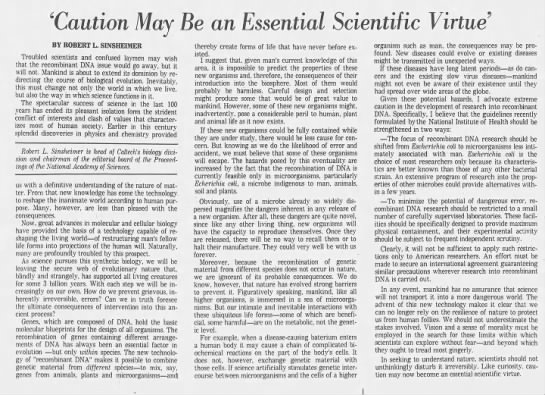 caution may be an essential scientific virtue - 