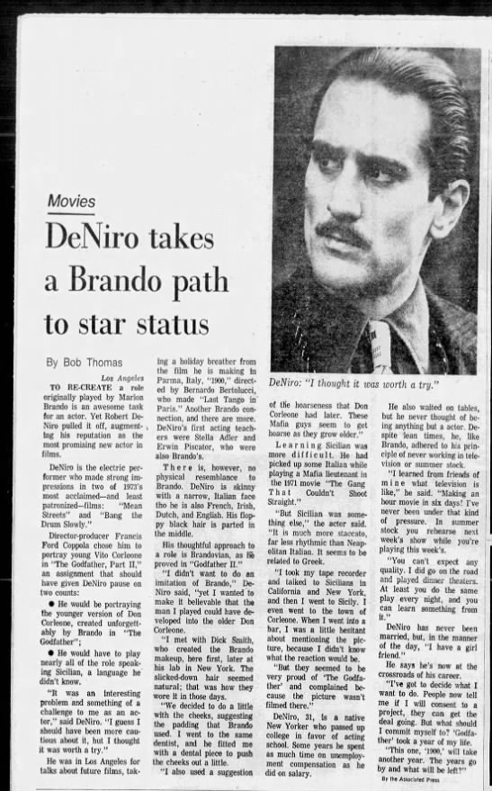 De Niro on playing Vito - 