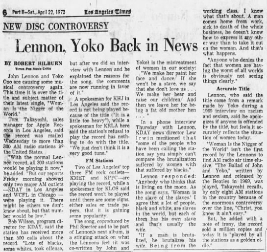 Lennon radio ban April 1972 - 