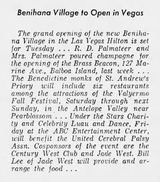 Benihana Village to Open in Vegas - 