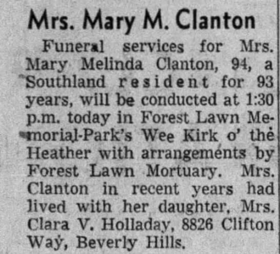 Obituary for Mary Melinda Clanton (Aged 94)