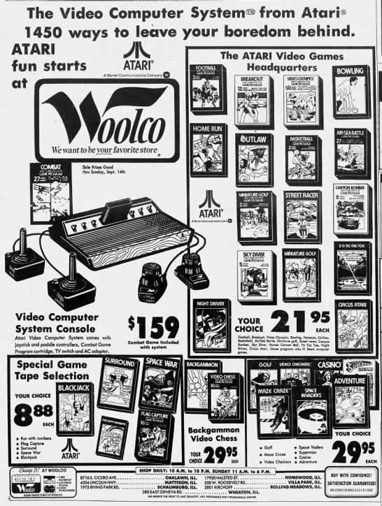 Atari 2600: Maze Craze, Video Checkers, and more - Woolco (Sep 10, 80) - 