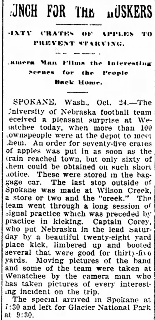 1916 Nebraska trip, Spokane stop - 