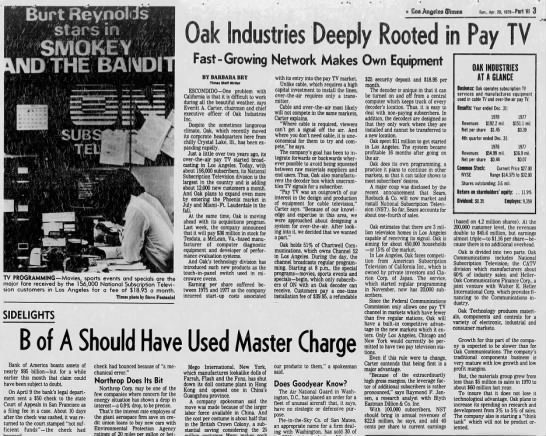 Oak Industries Deeply Rooted in Pay TV - 