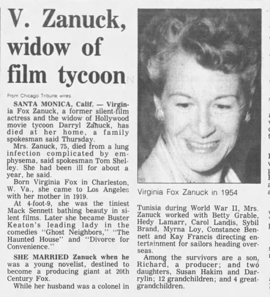 Virginia Fox Zanuck - 