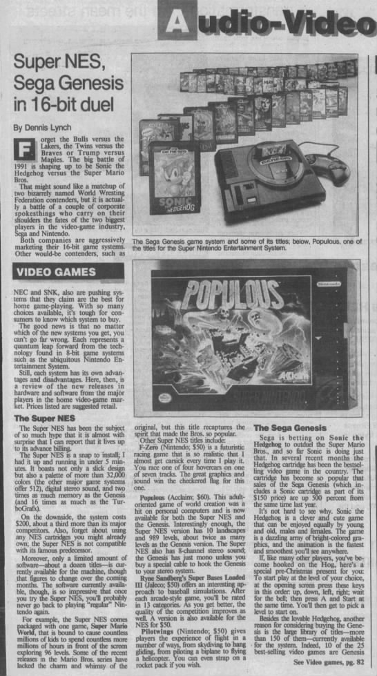 Super NES, Sega Genesis in 16-bit duel - Video games - 