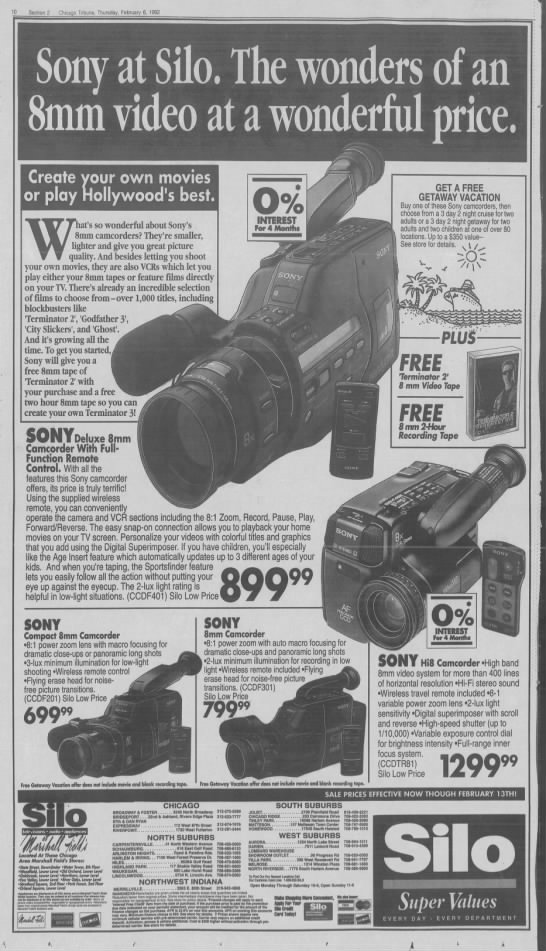 Sony at Silo. The wonders of an 8mm video at a wonderful price. - Terminator 2 - 