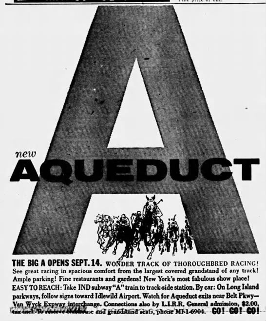 Big A -- Aqueduct (1959). - 