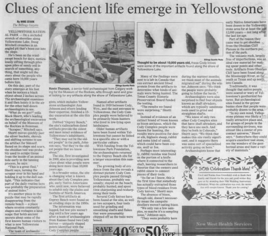 Artifacts found in Yellowstone lake shoreline date back 10,000 years - 