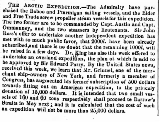 The Arctic Expedition, 1850 - 