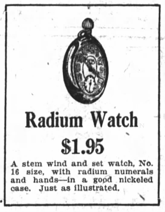 1921 radium watch ad - 