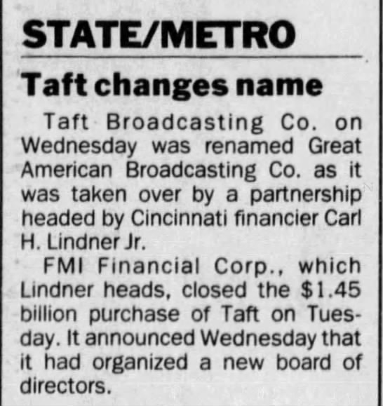 Taft changes name - 