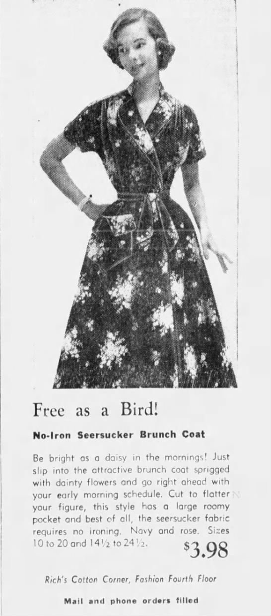 1955 "brunch coat" ad - 