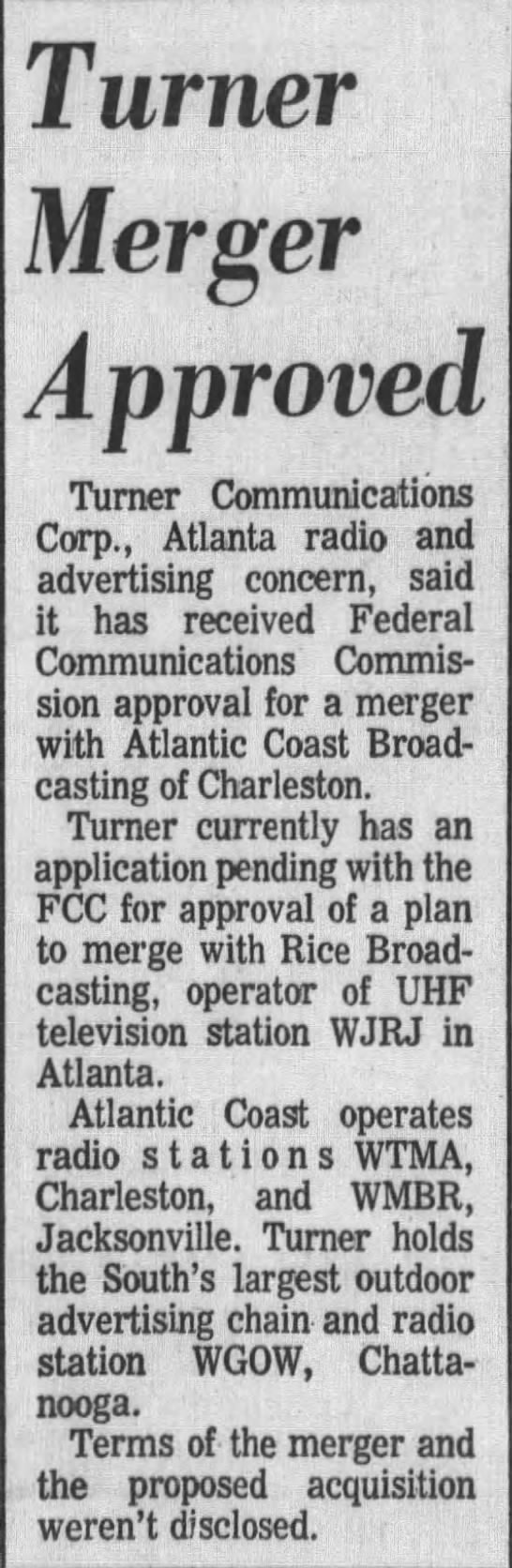Turner Merger Approved (Atlanta Constitution 12/5/1969) - 