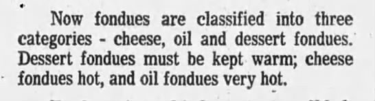 3 types of fondue: cheese, oil & dessert (1978) - 