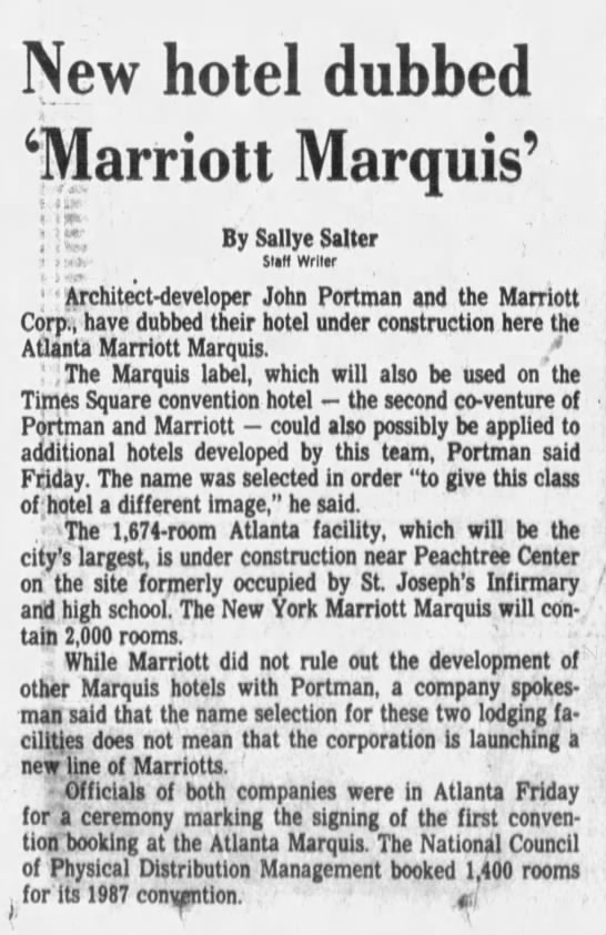 New hotel dubbed 'Marriott Marquis'/Sallye Salter - 