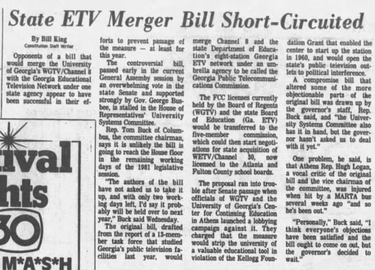 State ETV Merger Bill Short-Circuited - 