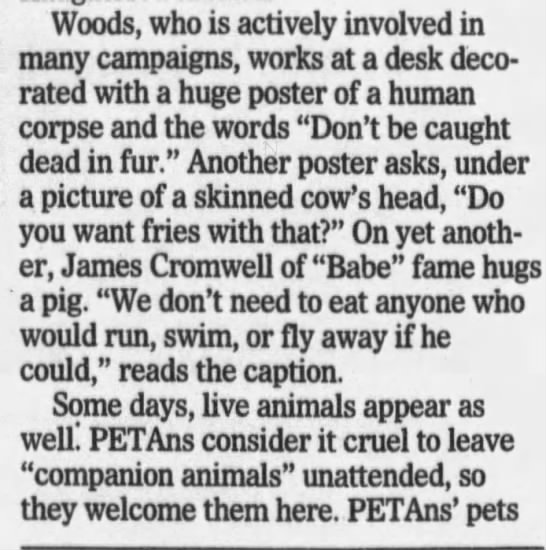 "We don't need to eat anyone who would run, swim..." (1999). - 