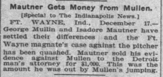 Mautner Gets Money From Mullen - 