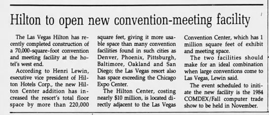 Hilton to open new convention-meeting facility - 