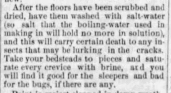 Cleaning floors and beds to kill bugs (1872) - 